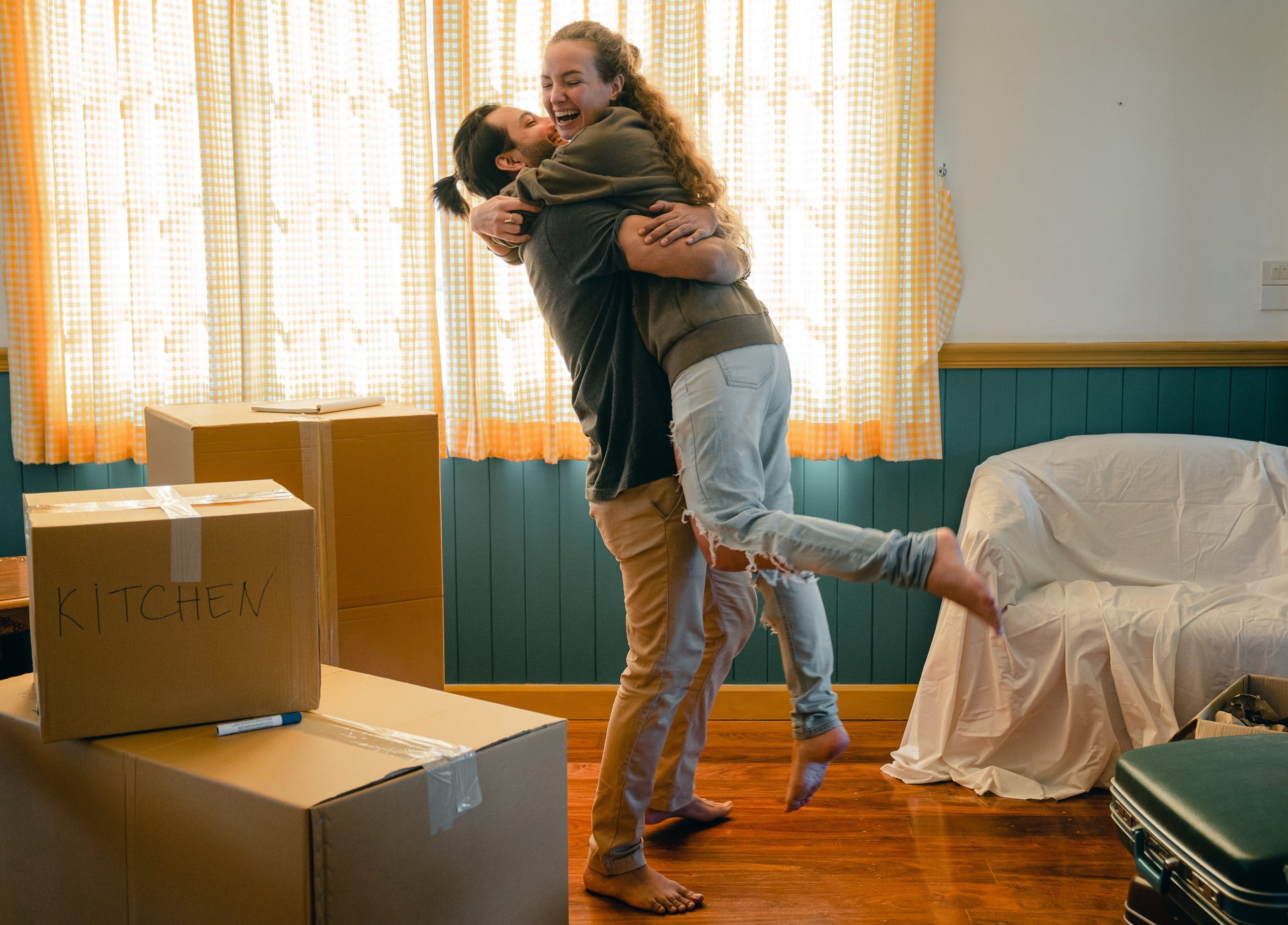 New homeowners receiving keys on closing day